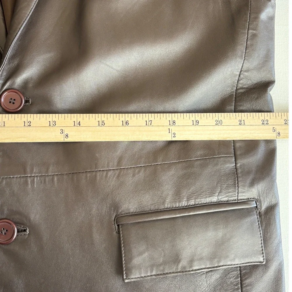 California LA Leather Jacket Brown 2-Button Vintage 80's‎ Size 42 R Mobwife